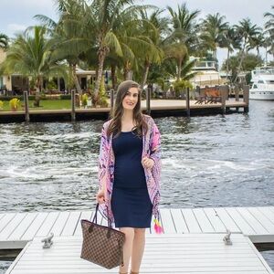 Pinkblush navy bodycon maternity dress